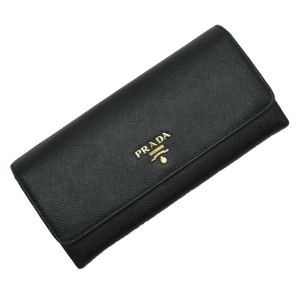 Prada Black long Saffiano Fold leather Wallet - Picture 1 of 3